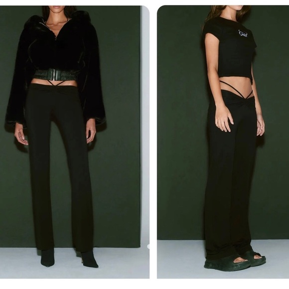 I.AM.GIA Black Halo Pants Celebrity Favorite Sexy Tie Waist Flared Pant Size XS - Picture 10 of 16